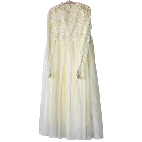 Nicolette’s Couture Tyra Flower Girl Victorian Lace Long Sleeve Dress Size 8/9 - Picture 2 of 12